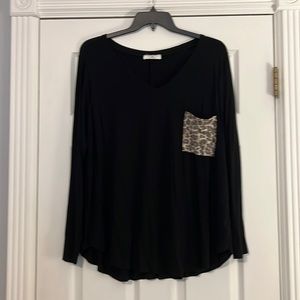 Zenana Long Sleeve Shirt. Black. Size 3X.